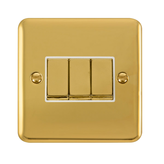 DPBR413WH Deco Plus 10AX Ingot 3 Gang 2 Way Plate