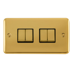 DPBR414BK Deco Plus 10AX Ingot 4 Gang 2 Way Plate