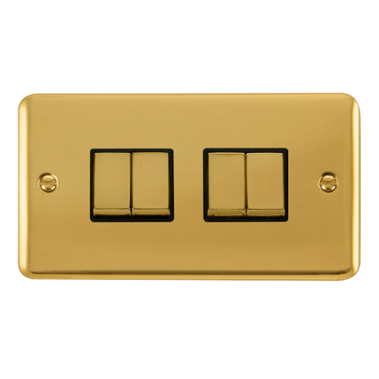 DPBR414BK Deco Plus 10AX Ingot 4 Gang 2 Way Plate