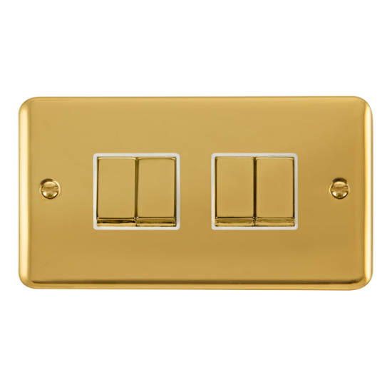 DPBR414WH Deco Plus 10AX Ingot 4 Gang 2 Way Plate