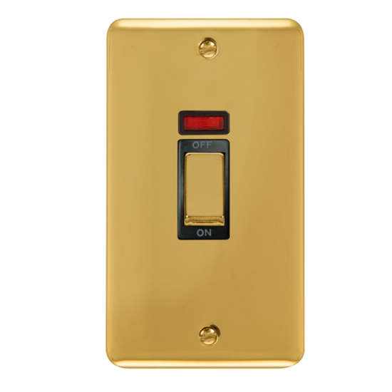 DPBR503BK Deco Plus 45A Ingot 2 Gang DP Switch Wit
