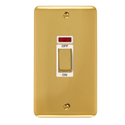 DPBR503WH Deco Plus 45A Ingot 2 Gang DP Switch Wit
