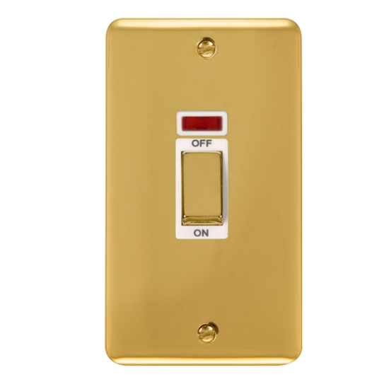 DPBR503WH Deco Plus 45A Ingot 2 Gang DP Switch Wit