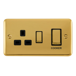 DPBR504BK Deco Plus 45A Ingot 2 Gang DP Switch Wit