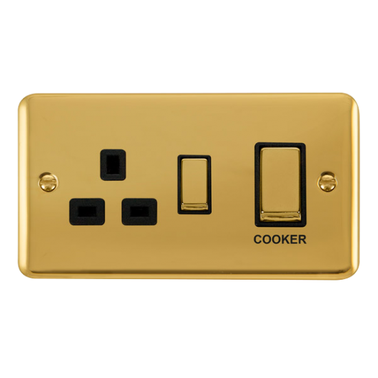 DPBR504BK Deco Plus 45A Ingot 2 Gang DP Switch Wit