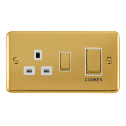 DPBR504WH Deco Plus 45A Ingot 2 Gang DP Switch Wit