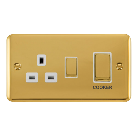DPBR504WH Deco Plus 45A Ingot 2 Gang DP Switch Wit