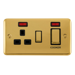 DPBR505BK Deco Plus 45A Ingot 2 Gang DP Switch Wit
