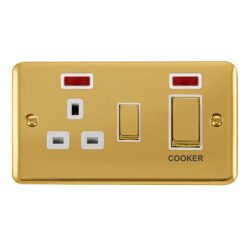 DPBR505WH Deco Plus 45A Ingot 2 Gang DP Switch Wit
