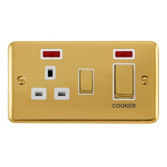 DPBR505WH Deco Plus 45A Ingot 2 Gang DP Switch Wit