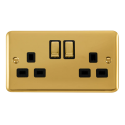 DPBR536BK Deco Plus 13A Ingot 2 Gang DP Switched S