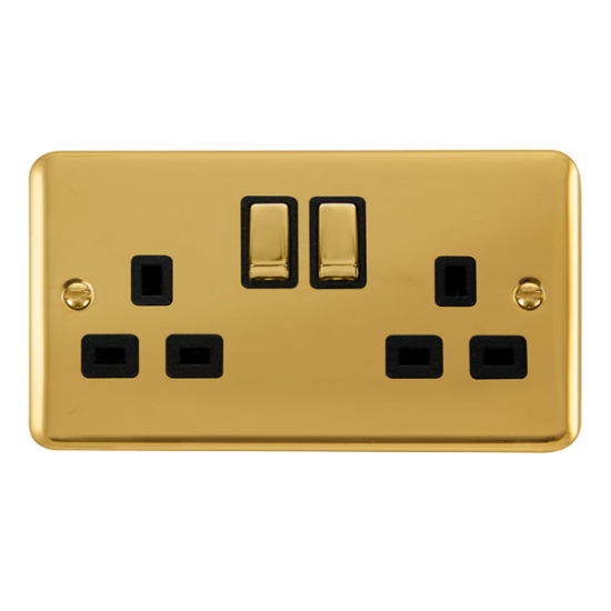DPBR536BK Deco Plus 13A Ingot 2 Gang DP Switched S