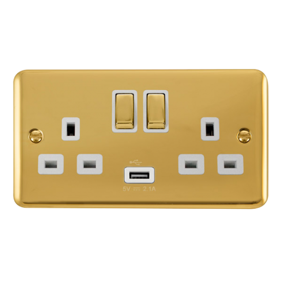 DPBR570WH Deco Plus 13A Ingot 2 Gang Switched Sock
