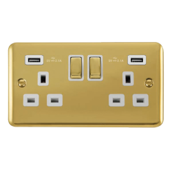 DPBR580WH Deco Plus 13A Ingot 2 Gang Switched Sock
