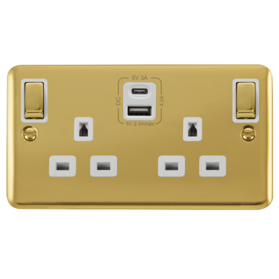 DPBR586WH Deco Plus 2G 13A SW SKT 4.2A A&C USB ING
