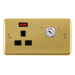 DPBR655BK Deco Plus 13A 1G DP LOCKABLE SKT NEON DE