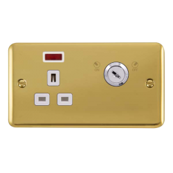 DPBR655WH Deco Plus 13A 1G DP LOCKABLE SKT NEON DE