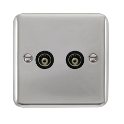 DPCH159BK Deco Plus Twin Isolated Coaxial Outlet