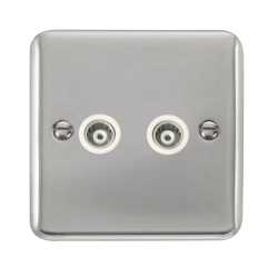 DPCH159WH Deco Plus Twin Isolated Coaxial Outlet