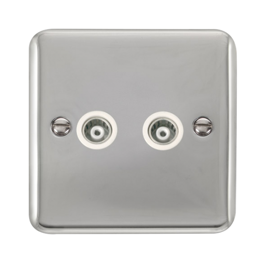 DPCH159WH Deco Plus Twin Isolated Coaxial Outlet