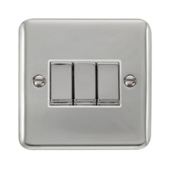 DPCH413WH Deco Plus 10AX Ingot 3 Gang 2 Way Plate