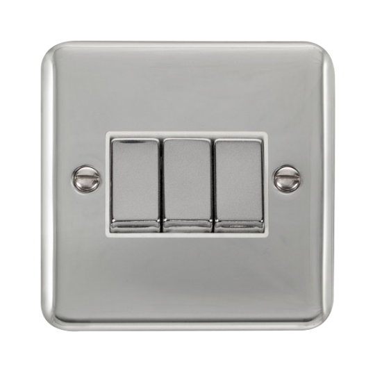 DPCH413WH Deco Plus 10AX Ingot 3 Gang 2 Way Plate