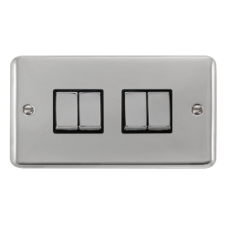 DPCH414BK Deco Plus 10AX Ingot 4 Gang 2 Way Plate