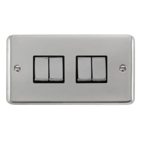 DPCH414BK Deco Plus 10AX Ingot 4 Gang 2 Way Plate