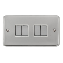DPCH414WH Deco Plus 10AX Ingot 4 Gang 2 Way Plate