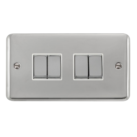 DPCH414WH Deco Plus 10AX Ingot 4 Gang 2 Way Plate
