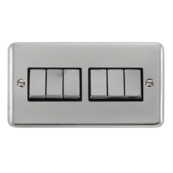 DPCH416BK Deco Plus 10AX Ingot 6 Gang 2 Way Plate