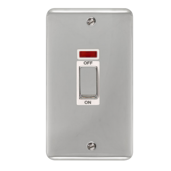 DPCH503WH Deco Plus 45A Ingot 2 Gang DP Switch Wit