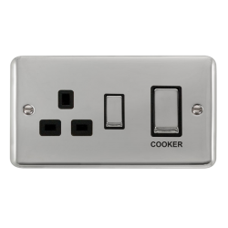 DPCH504BK Deco Plus 45A Ingot 2 Gang DP Switch Wit