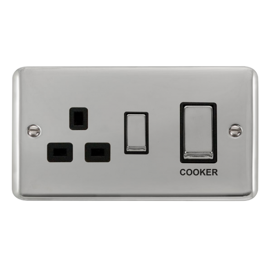 DPCH504BK Deco Plus 45A Ingot 2 Gang DP Switch Wit