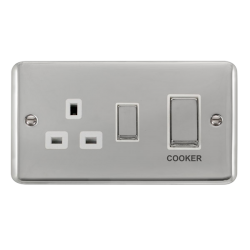 DPCH504WH Deco Plus 45A Ingot 2 Gang DP Switch Wit