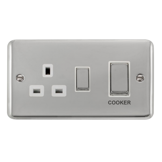 DPCH504WH Deco Plus 45A Ingot 2 Gang DP Switch Wit