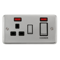 DPCH505BK Deco Plus 45A Ingot 2 Gang DP Switch Wit