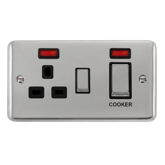 DPCH505BK Deco Plus 45A Ingot 2 Gang DP Switch Wit