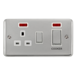DPCH505WH Deco Plus 45A Ingot 2 Gang DP Switch Wit