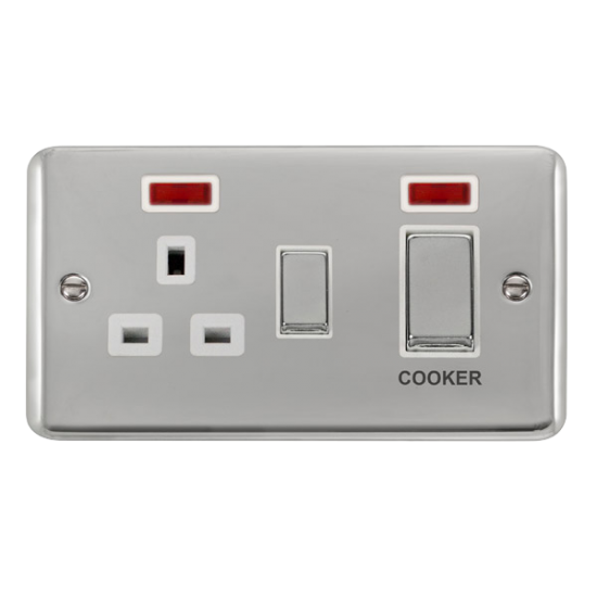 DPCH505WH Deco Plus 45A Ingot 2 Gang DP Switch Wit