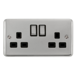 DPCH536BK Deco Plus 13A Ingot 2 Gang DP Switched Socket