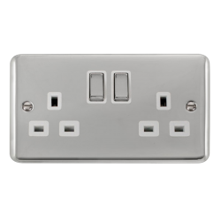 DPCH536WH Deco Plus 13A Ingot 2 Gang DP Switched Socket