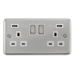 DPCH580WH Deco Plus 13A Ingot 2 Gang Switched Socket