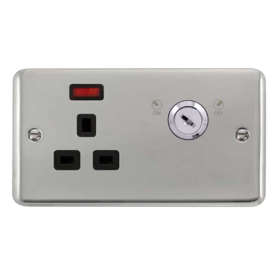 DPCH655BK Deco Plus 13A 1G DP LOCKABLE SKT NEON DE