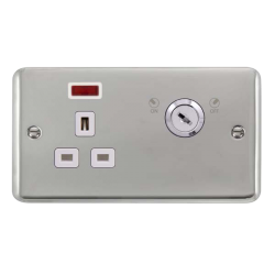 DPCH655WH Deco Plus 13A 1G DP LOCKABLE SKT NEON DE