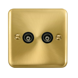 DPSB159BK Deco Plus Twin Isolated Coaxial Outlet