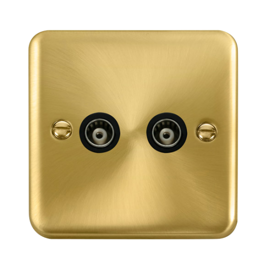 DPSB159BK Deco Plus Twin Isolated Coaxial Outlet