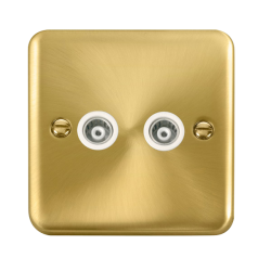 DPSB159WH Deco Plus Twin Isolated Coaxial Outlet