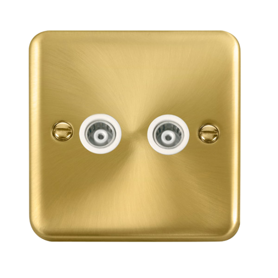 DPSB159WH Deco Plus Twin Isolated Coaxial Outlet