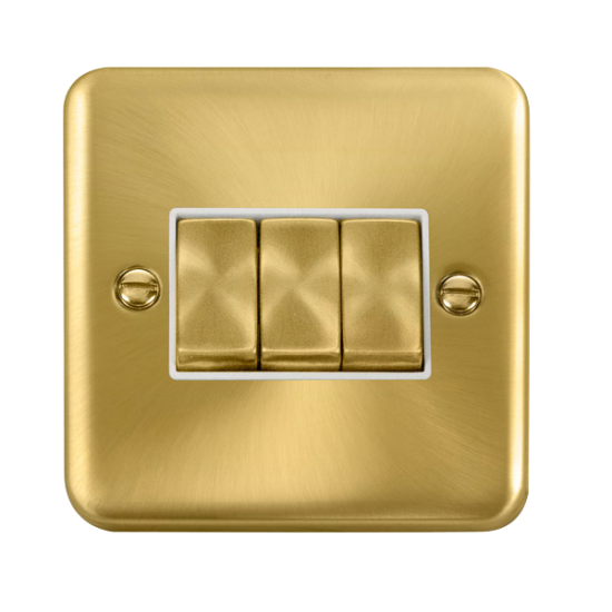 DPSB413WH Deco Plus 10AX Ingot 3 Gang 2 Way Plate